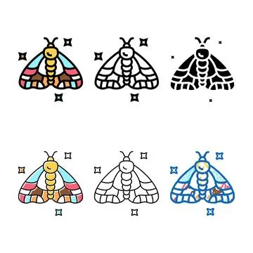 Variants insect boho color icon vector Stock Illustration