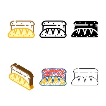 Variants loaf bread color icon vector Stock Illustration
