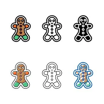 Variants making gingerbread winter color icon vector Stock Illustration