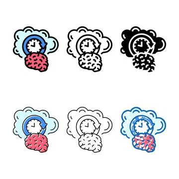 Variants memory brain color icon vector Stock Illustration