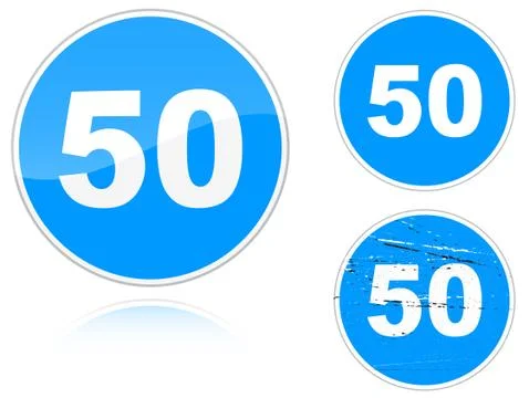 Variants a minimum speed limit - road sign Stock Illustration