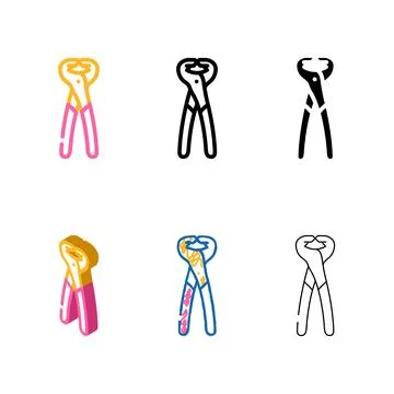 Variants nail puller pliers color icon vector Stock Illustration