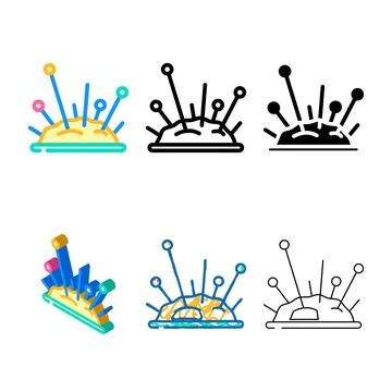 Variants needles knitting wool color icon vector Иллюстрация