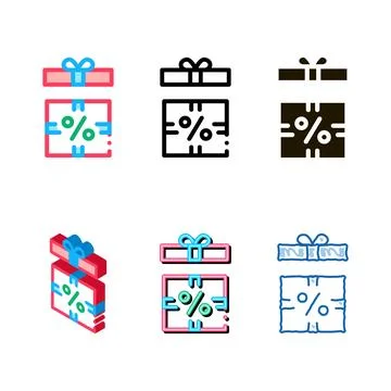 Variants open interest gift icon vector outline Stockillustratie