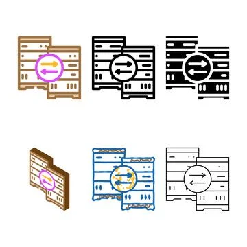 Variants replication database color icon vector Stock Illustration