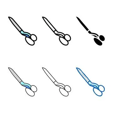 Variants scissors tool color icon vector Stock Illustration