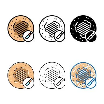 Variants shave excision mole removal color icon vector イラスト素材