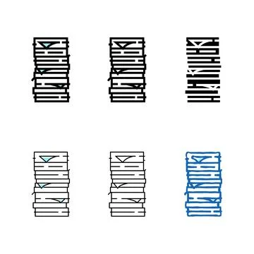 Variants stack paper document color icon vector Stock Illustration