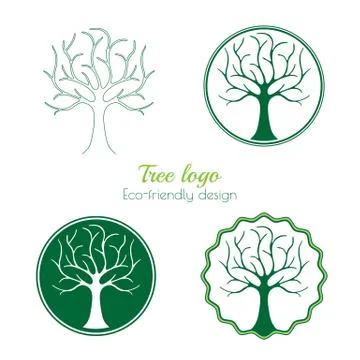 Variants of a tree logo Illustrazione stock