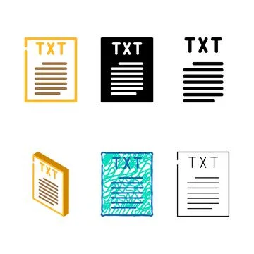 Variants txt file format document color icon vector 스톡 일러스트
