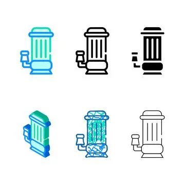 Variants water pump tool color icon vector Illustrazione stock