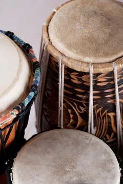 Variation of ethnic drums Stock Photos