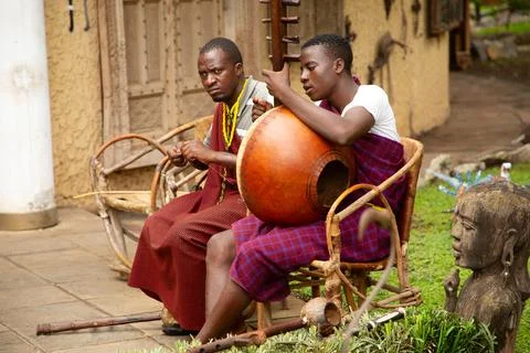 Variation of ethnic drums Stock Photos