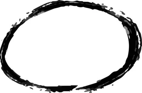 Variation of handwritten brush circle Stock Illustration