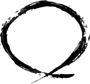 Variation of handwritten brush circle Stock Illustration