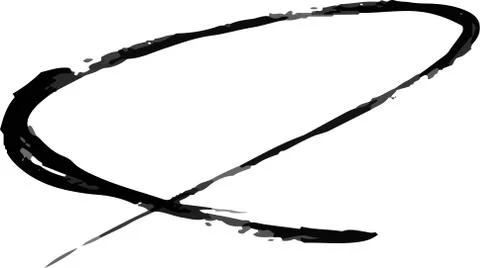 Variation of handwritten brush circle Stock Illustration