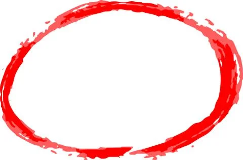 Variation of handwritten Red brush circle Stock Illustration
