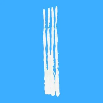Variation of handwritten vertical White brush line Stock Illustration