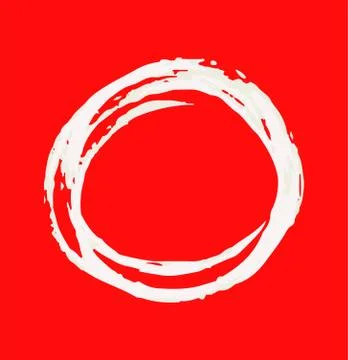 Variation of handwritten White brush circle Stock Illustration