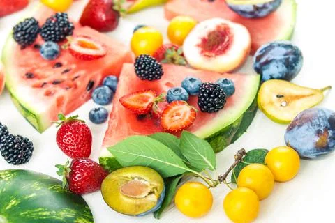 Variation of summer berry Stock Photos