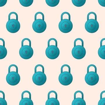 Variation vector lock icon security seamless pattern. Business security illus Stock Illustration