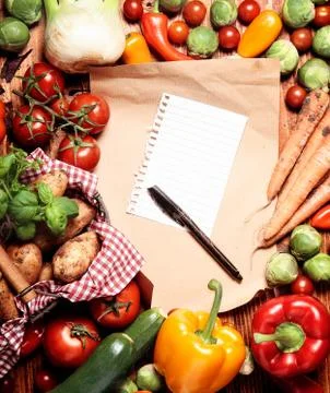 Variation of vegetablesmenu Stock Photos