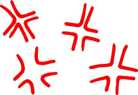 Variation of White  handwritten Red anger mark Stock Illustration