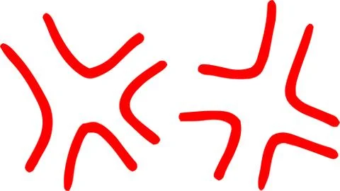 Variation of White  handwritten Red anger mark Stock Illustration