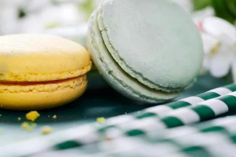 Variation of yummy macaroons Stock Photos