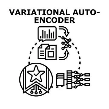 Variational autoencoder algorithm vector concept illustrating deep learning Stock Illustration