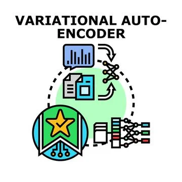 Variational autoencoder algorithm vector concept illustrating deep learning 库存插图