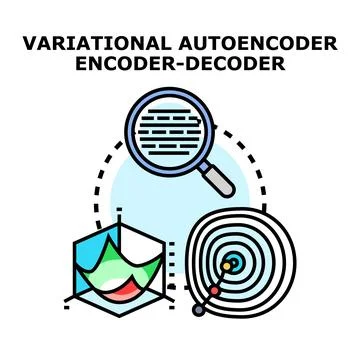 Variational autoencoder encoder decoder model concept Illustration