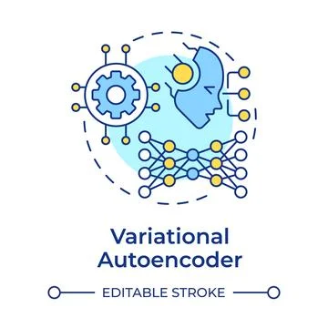Variational autoencoder multi color concept icon Stock Illustration