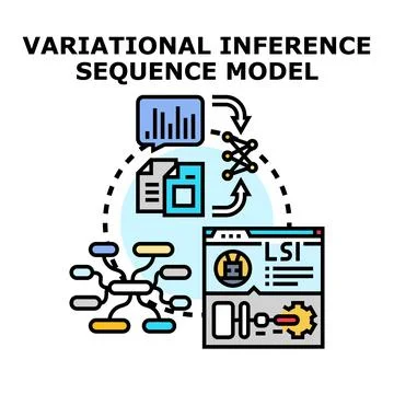 Variational inference sequence model concept illustration Ilustración de archivo