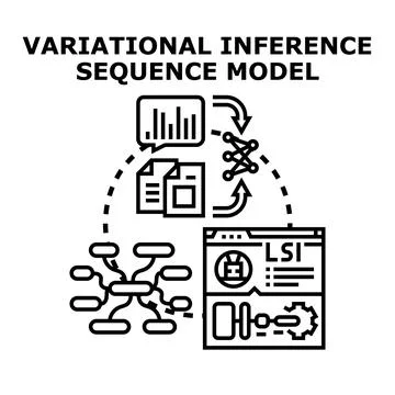 Variational inference sequence model concept illustration Ilustración de archivo