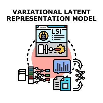 Variational latent representation model concept illustrating data processing イラスト素材