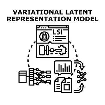 Variational latent representation model concept illustrating data processing イラスト素材