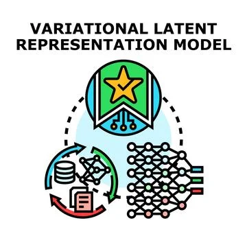 Variational latent representation model concept icon イラスト素材
