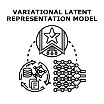 Variational latent representation model concept icon Stock Illustration