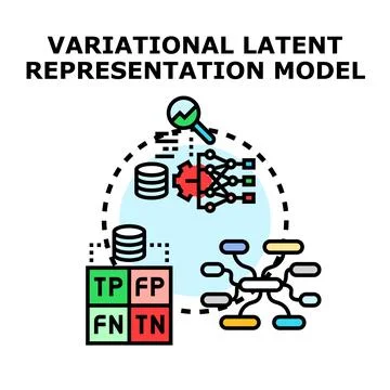 Variational latent representation model developing artificial intelligence Stock Illustration