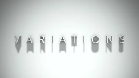 Variations 3D title animation with shadows on a white background Stock Footage 296864937