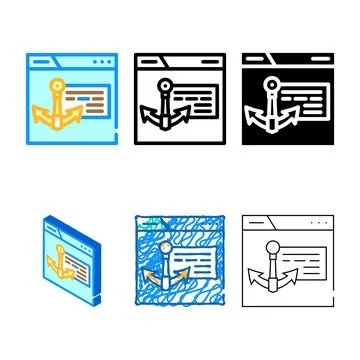 Variations anchor text seo color icon vector Stock Illustration