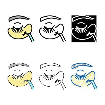 Variations applying eyelashes color icon vector Stock Illustration