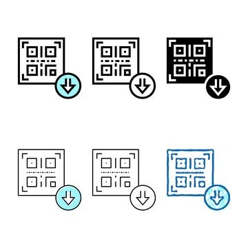 Variations bar code for download color icon vector isolated Illustrazione stock
