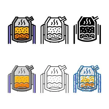 Variations basic oxygen furnace steel production color icon vector 库存插图