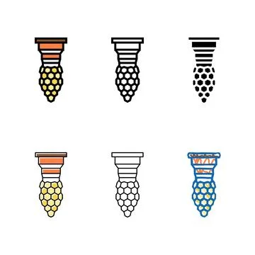 Variations bee queen production beekeeping color icon vector Stock Illustration
