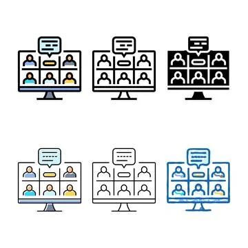 Variations breakout sessions virtual conference color icon vector イラスト素材