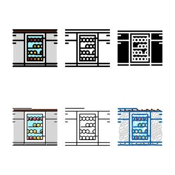 Variations built in wine cooler color icon vector Stock Illustration