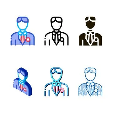 Variations candidate appearance icon vector outline Stock Illustration