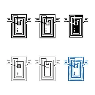 Variations chip rfid structure color icon vector Stockillustratie